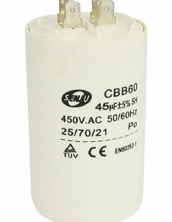 Sourcingmap 45uF 50/60HZ 450VAC CBB60 Motor Running Capacitor for Washing Machine