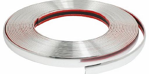 Sourcingmap Car Decorative Chrome Moulding Trim Strip Silver Tone 15M x 10mm