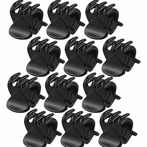 Plastic Ladies 6 Claws Hairpin Hair Clip/ Clamp, Black - 12 Piece