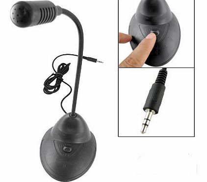 Sourcingmap Portable Desktop Steel Gooseneck Multimedia PC Computer Microphone w/ 3.5mm Plug