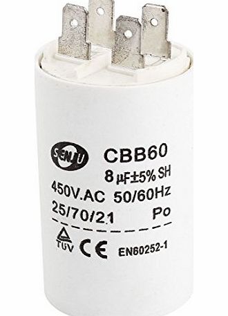 Sourcingmap Washing Machine CBB60 Motor Running Capacitor AC 450V 8uF 50/60Hz