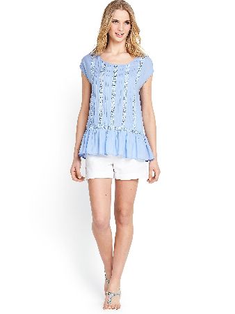 South Boxy Lace Frill Blouse