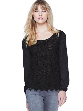 South Long Sleeve Crochet Blouse