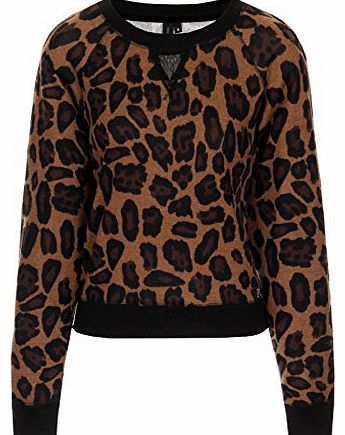 SOUTHBEACH Womens South Beach Leopard Print Lounge Range Sweat Top Ladies Size UK 14-16