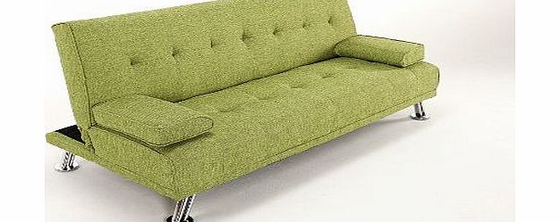 Southern Sofa Beds Havana Fabric Italian Venice Style Sofa Bed Futon on Chrome Legs. 2 Seater Sofa