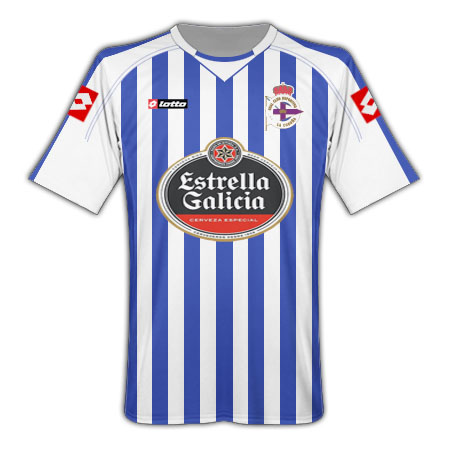 Lotto 2010-11 Deportivo La Coruna Home Lotto Shirt