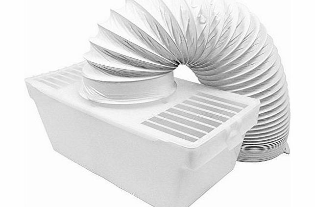 Spares2go Condenser Vent Box amp; Hose Kit for Bush TDV6B TDV6S TDV6W Tumble Dryers (4`` / 100mm)