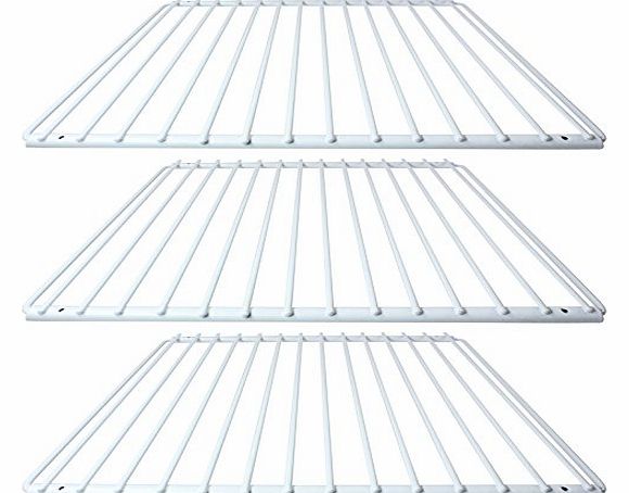 Spares2go Plastic Coated Shelf Rack for Beko Fridge Freezers (White, Pack of 3)