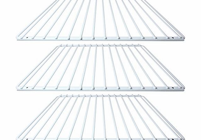 Spares2go Plastic Coated Shelf Rack for Smeg Fridge Freezers (White, Pack of 3)