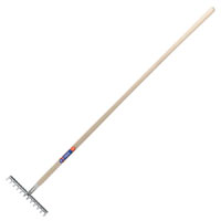 Neverbend Stainless Steel Garden Rake Long Handle