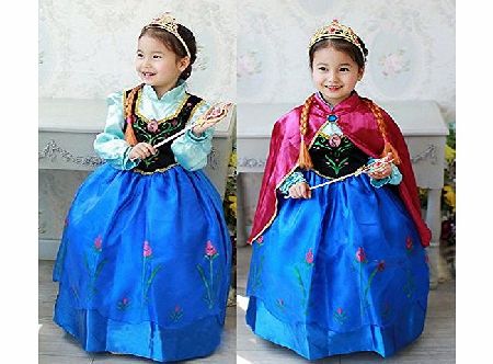 SpecialShare FROZEN ANNA PRINCESS FANCY GIRLS COSTUME PARTY QUEEN DRESS UK SELLER (100cm(2-3 years), Blue)