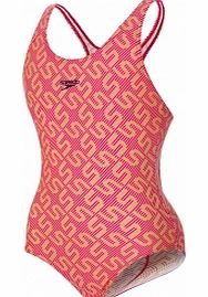 Speedo Monogram Allover Splashback Girls Swimsuit