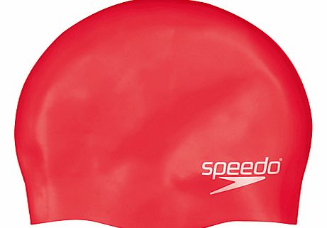 Plain Silicone Swim Cap, Junior, Red