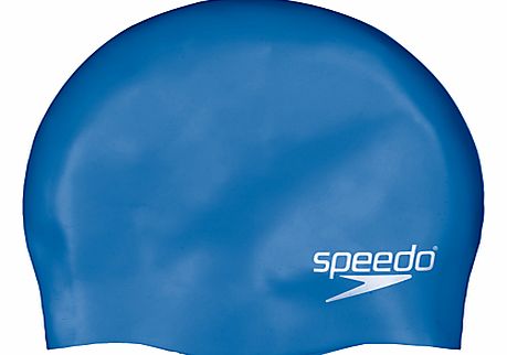 Speedo Plain Silicone Swim Cap, Junior, Royal Blue