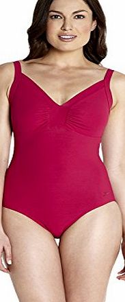 Speedo Womens Sculpture Watergem Adjustable 1 Piece Swimsuit - Merlot, 44 Inch