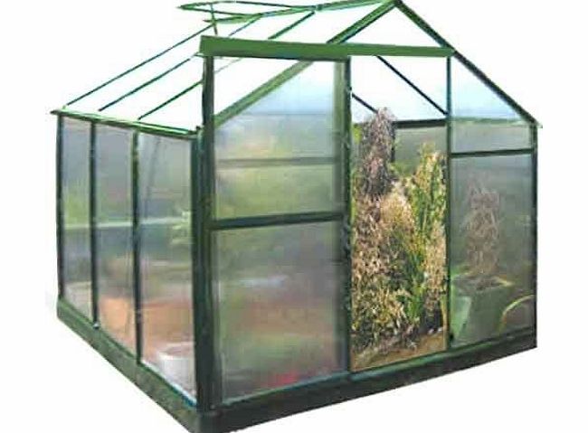 Speedwellstar 6x6 Greenhouse Aluminium amp; PolyCarbonate   Free Base Green Frame