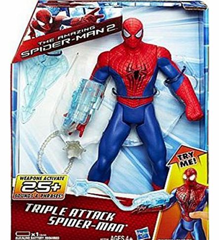 Spider-Man Amazing Spiderman 2 Triple Attack 10 Inch Figure 25  Sounds