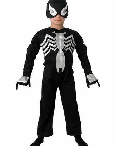 Spider-Man Spiderman Costume (Large, 7-8 years, Black)