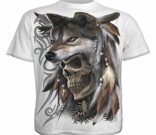 - Men - SPIRIT OF THE WOLF - T-Shirt White - Large