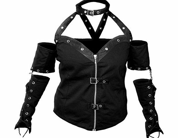 Spiral - Women - GOTHIC ROCK - Fullsleeve Strapped Zip Corset Black - Medium