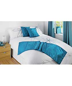 spiral Flower Kingsize Bed Set - Jade