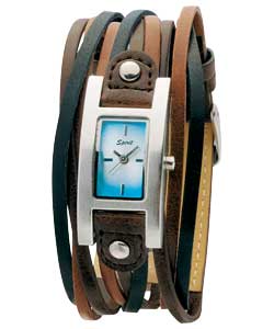 Spirit Ladies Brown Multi Thong Watch