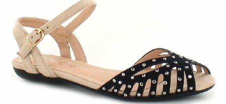 SPOT ON Black/Nude Sandal