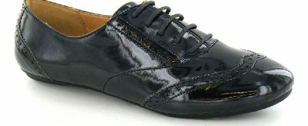 SPOT ON Black Patent Brogue