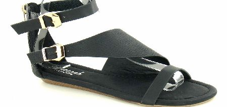 SPOT ON Black Strappy Sandal