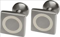 Titanium Cufflinks with White Circle by Ti2