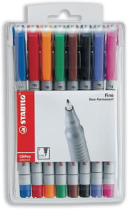 Stabilo 852 OHP Pen Soluble Fine 0.7mm Assorted