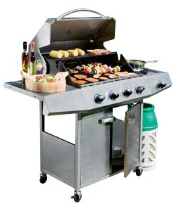 Stainless Steel 4 Burner Gas BBQ