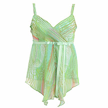 Star by Julien MacDonald Green printed chiffon baby doll top