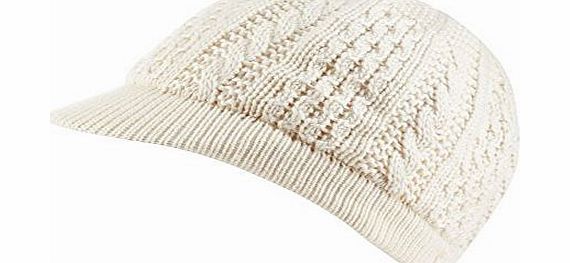 Star by Julien Macdonald  Womens Designer Cream Knitted Peak Cap