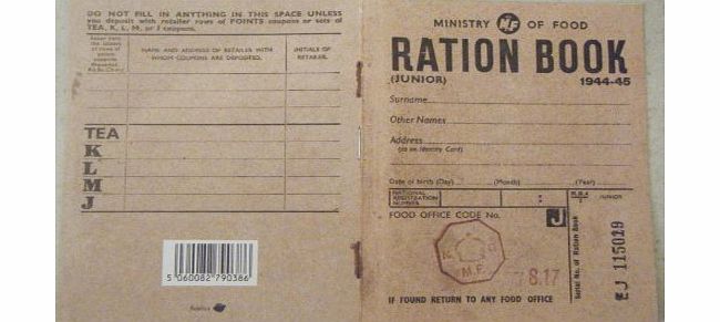 StarGifts Direct WW2 REPLICA REPRODUCTION JUNIOR RATION BOOK World War 2