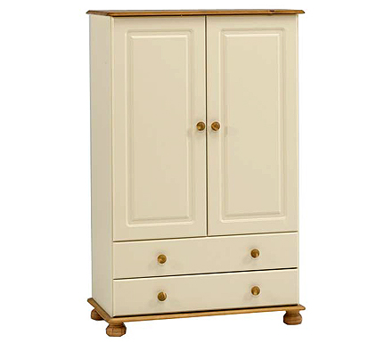 Steens Clearance - Wessex Cream 2 Door 2 Drawer Wardrobe