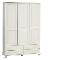 Steens Wessex White 3 Door 4 Drawer Wardrobe