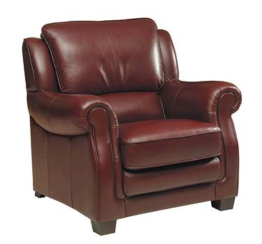 Steinhoff Furniture Dorset Leather Armchair in Corsair Burgundy - Fast Delivery