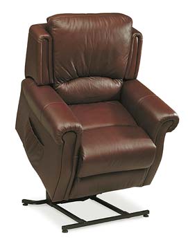 Steinhoff UK Furniture Ltd Laura Leather Electric Riser Recliner in Burgundy - Fast Delivery