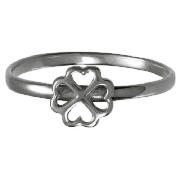 Sterling Silver 4 Leaf Clover Stacking Ring,