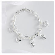 SILVER 5 CHARM BRACELET