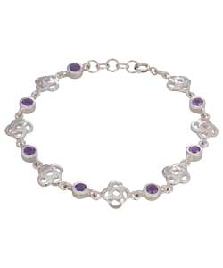 Sterling Silver Amethyst Celtic Bracelet