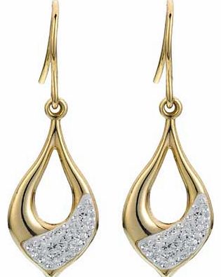 Sterling Silver and 9ct Bonded Gold Crystal Drop