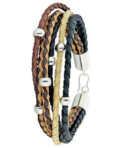 Sterling Silver and Brown Multi Rope Bracelet