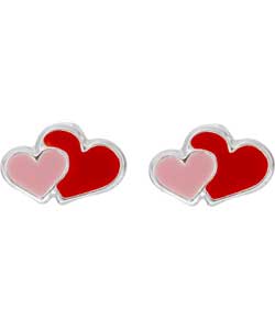 Sterling Silver Andralok Heart Stud Earrings