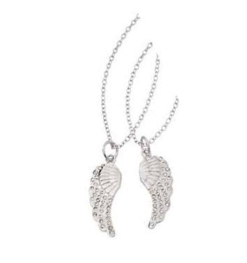 Sterling Silver Angel Wing Pendants - Set of 2