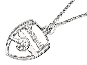 Sterling Silver Arsenal FC Shield Crest Pendant