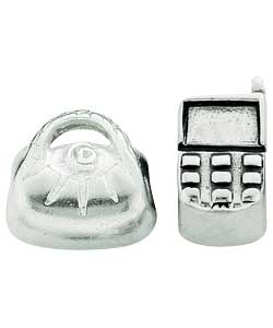 sterling Silver Bag and Phone Charms