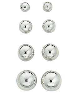 Sterling Silver Ball Studs