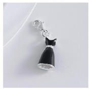 STERLING SILVER BLACK DRESS CHARM